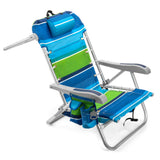 Homevative Cooler+ Folding Backpack Beach Chair with 5 Positions, Towel bar, XL Cooler Pouch, Storage Net, Cup and Phone