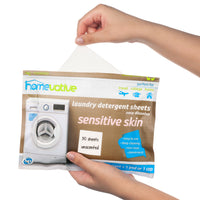 Homevative Laundry Detergent Sheets, Unscented, Sensitive Skin, 30 count