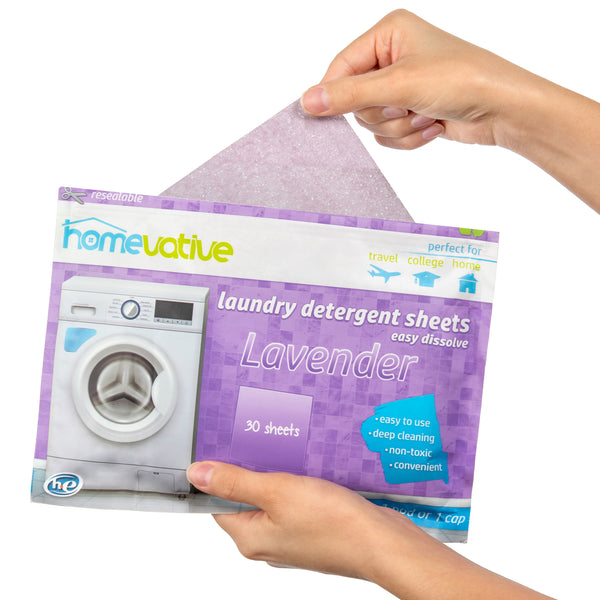 Homevative Laundry Detergent Sheets, Easy Dissolve, 30 Count, Lavender