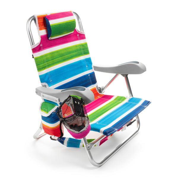 Homevative Kids Folding Backpack Beach Chair with 4 Positions, Carry Handle, Storage Pouch, Cup Holder and Phone Holder,