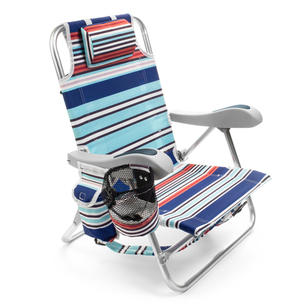 Homevative Folding Backpack Beach Chair, Kids, Blue Lagoon