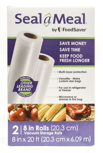 Seal-a-Meal 8" x 20' Vacuum Seal Rolls for Seal-a-Meal and FoodSaver, 2 Pack