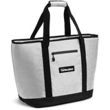 Homevative Insulated Cooler Tote, Grey, Aqua Zippers and Leakproof Liner for the Beach, Camping, Shopping, etc.