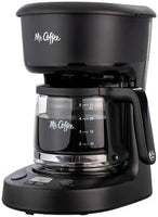 Mr. Coffee 5-Cup Programmable Coffee Maker, 25 oz. Mini Brew, Brew Now or Later, Black