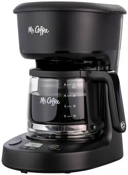 Mr. Coffee 5-Cup Programmable Coffee Maker, 25 oz. Mini Brew, Brew Now or Later, Black