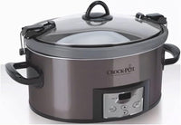Crock Pot 7-qt Nonstick Ceramic Coating Cook & Carry Programmable Easy-Clean Slow Cooker Stainless Steel