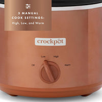 Crockpot 2157226 Design Series 3-Quart Manual Slow Cooker Copper